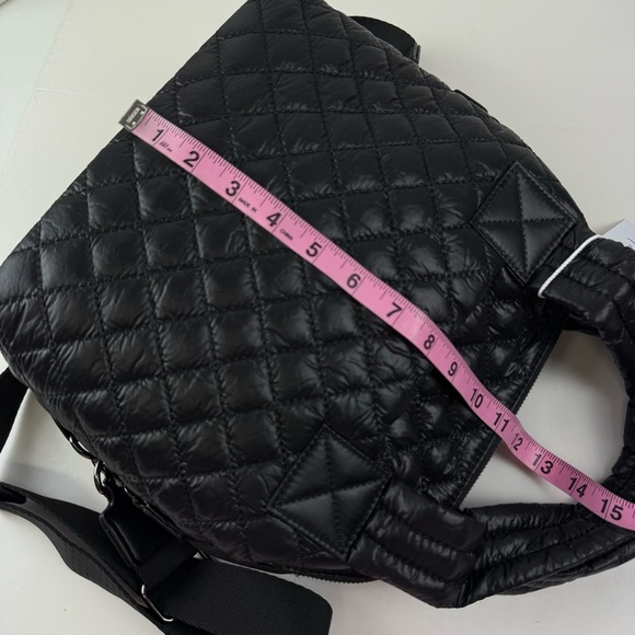 Ecostitch Woven Puff Square Crossbody Quilted Handbag Black PETA Approved NWT - Picture 12 of 13